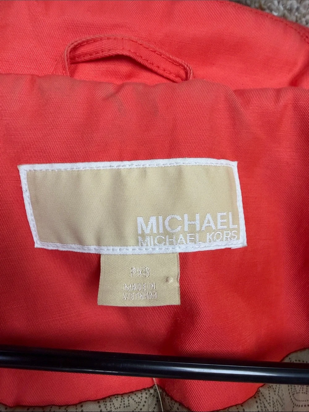 Michael Kors Coral Trench Coat with Gold Hardware